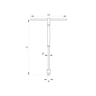  YATO T-hriadeľ 1/4" x 310 mm s otočnou rukoväťou CrV