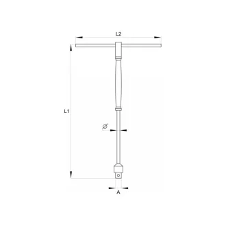   YATO T-hriadeľ 1/4" x 310 mm s otočnou rukoväťou CrV