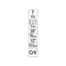 Sada nástrčných kľúčov YATO 7 kusov 3/8", 1/2" CrV