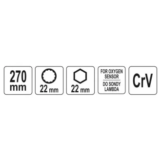 YATO kľúč lambda sondy 22 mm pánt CrV