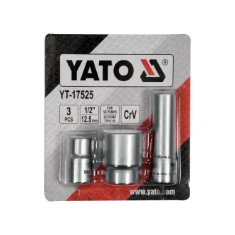   YATO 3-dielna sada nástrčných kľúčov pre vstrekovacie čerpadlo Bosch VE 1/2" CrV
