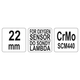YATO nástrčný kľúč na lambda sondu 22 mm CrMo