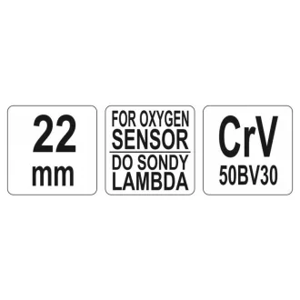 YATO nástrčný kľúč na lambda sondu 22 mm CrV