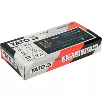   YATO Súprava na opravu a čistenie závitu zapaľovacej sviečky 25 kusov M14 3/8" HSS