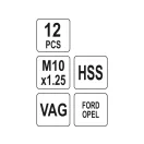 YATO Sada na opravu brzdového strmeňa 12 dielov (VAG, Ford, Opel)