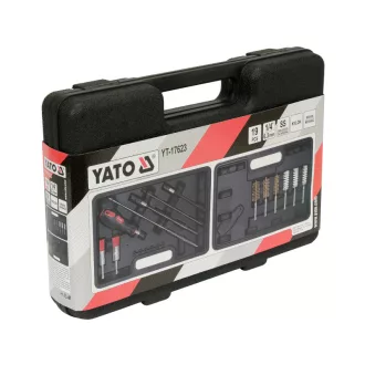   YATO Súprava na čistenie vstrekovacieho ventilu 19 dielov 1/4" inox, plast, medené kefky