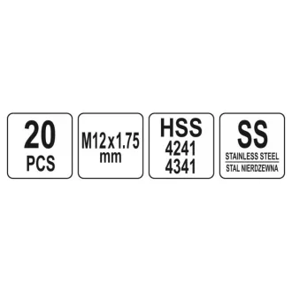 YATO Sada na opravu závitov 20 dielna M12 1,75 mm