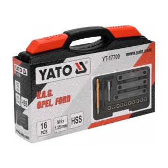   YATO Sada na opravu závitov strmeňa 16 dielov M19x1,25 mm HSS