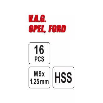   YATO Sada na opravu závitov strmeňa 16 dielov M19x1,25 mm HSS