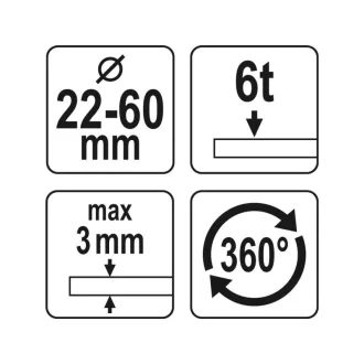 YATO Hydraulický dierovač dosiek 22 - 60 mm 360°