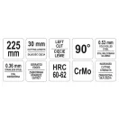 YATO nožnice na rezanie tanierov 225 mm vľavo 90 stupňov CrMo