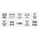 YATO nožnice na rezanie tanierov 235 mm ľavé CrMo