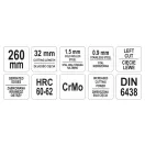 YATO nožnice na rezanie tanierov 260 mm ľavé