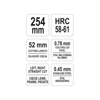   YATO nožnice na strihanie tanierov 250 mm rukoväť potiahnutá PVC