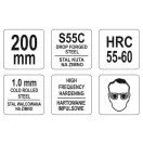 YATO nožnice na rezanie tanierov rovné 200 mm