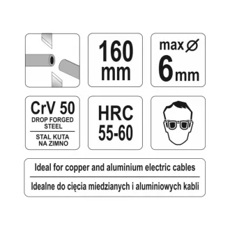 YATO Kliešte na káble 160 mm