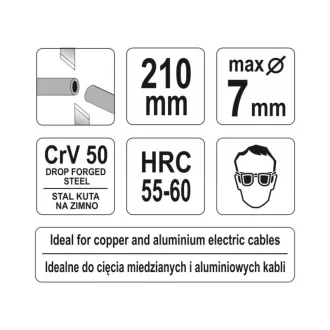 YATO Kliešte na rezanie káblov 210 mm