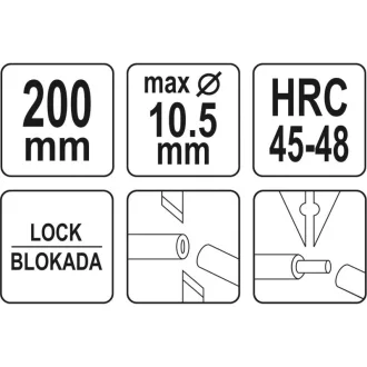   YATO Kliešte na strihanie a čistenie káblov 200 mm/10,5 mm/1,0-4,0 mm2
