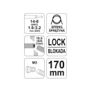 YATO Kliešte na strihanie a odstraňovanie izolácie káblov 170 mm/10,5 mm/1,6-3,2 mm2