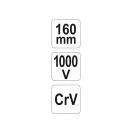 YATO Dlhonosá kliešte rovné 160 mm izolované do 1000 V CrV