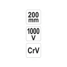 YATO Dlhonosá kliešte rovné 200 mm izolované až do 1000 V CrV