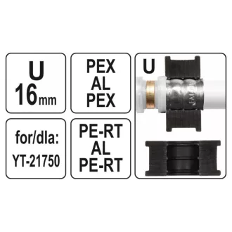   YATO Stláčacia vložka pre stláčaný nástroj YT-21750, typ U, 16 mm