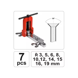   YATO Sada prírub pre 7-dielnu brzdovú a hydraulickú rúrku (3-19 mm)