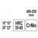 YATO Jednoručná rúrková kľúč s nastaviteľnou rukoväťou 400-550 mm CrMo