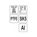 YATO Nôž na rezanie potrubia 63 mm PVC