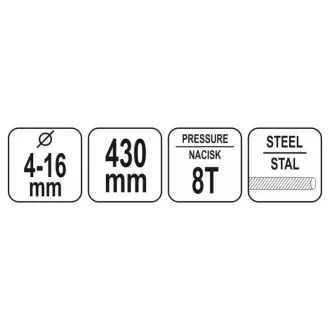YATO Hydraulická rezačka výstuže ručná 430 mm