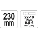 YATO Kliešte na lisovanie káblov s ratlou 230 mm/0,5-6,0 mm2