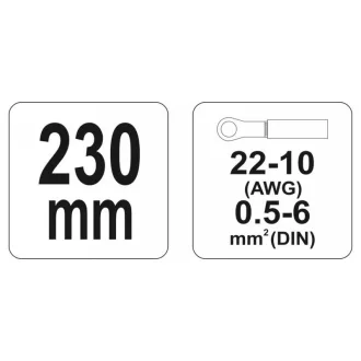  YATO Kliešte na lisovanie káblov s ratlou 230 mm/0,5-6,0 mm2