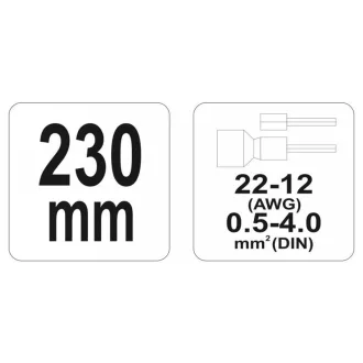 YATO Krimpovacie kliešte 230 mm / 0,5-4,0 mm2