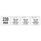 YATO Kliešte na lisovanie káblov s ratlou 230 mm/0,5-6,0 mm2