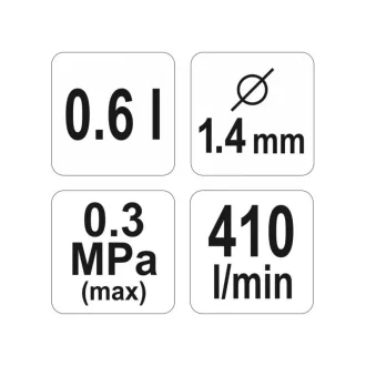   YATO striekacia pištoľ s horným zásobníkom 600 ml 1,4 mm HVLP
