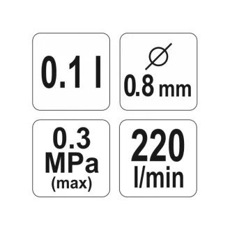 Nádržová striekacia pištoľ YATO Top 100 ml HVLP
