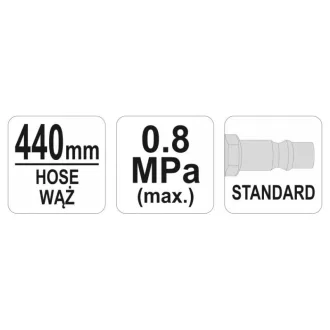 YATO pištoľ na hustenie pneumatík s manometrom 1/4"