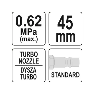 YATO Pneumatická ofukovacia pištoľ turbo 45 mm