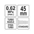 YATO Pneumatická ofukovacia pištoľ turbo 45 mm