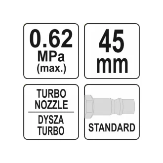 YATO Pneumatická ofukovacia pištoľ turbo 45 mm