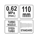 YATO Pneumatická ofukovacia pištoľ turbo 110 mm