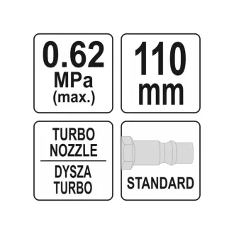YATO Pneumatická ofukovacia pištoľ turbo 110 mm