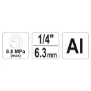 YATO Ofukovacia pištoľ s krátkou a dlhou stopkou 1/4"