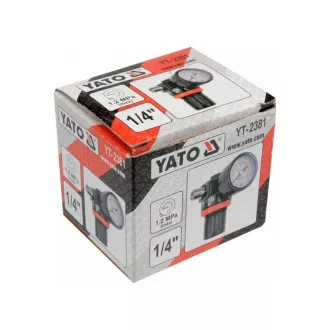YATO Pneumatický redukčný ventil s manometrom 1/4"