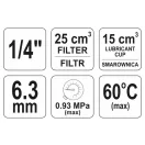 YATO Pneumatický vzduchový filter s regulátorom tlaku a nádržkou na tuk 1/4" 25 cm3