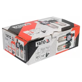  YATO Pneumatický vzduchový filter s regulátorom tlaku a nádržkou na tuk 1/4" 90 cm3