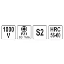 Skrutkovač YATO PZ1 x 80 mm izolovaný do 1000 V