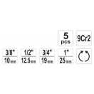 YATO Sada na rezanie závitov 5 dielna (3/8" -1")