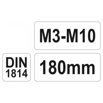   YATO Špirálový vrták s otáčajúcou rukoväťou M3-M10 180 mm