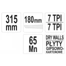YATO Píla na sadrokartón obojstranná 180 mm